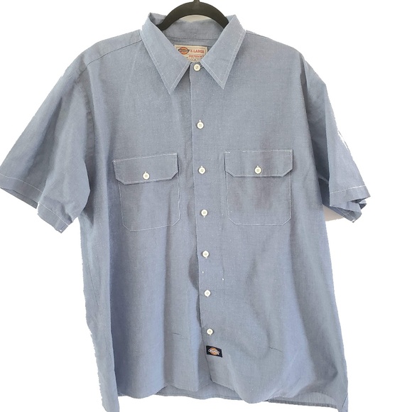 dickies short sleeve denim shirt